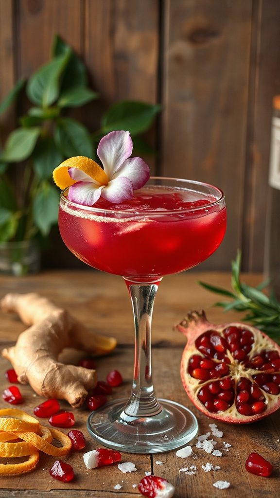 festive pomegranate ginger cocktail