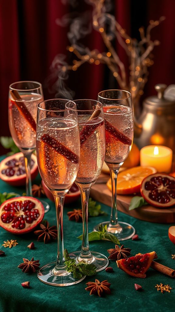 festive pomegranate prosecco cocktail