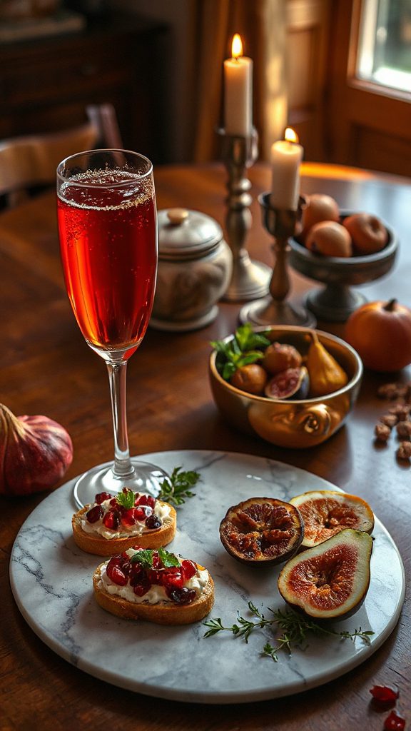 festive pomegranate sparkling cocktail