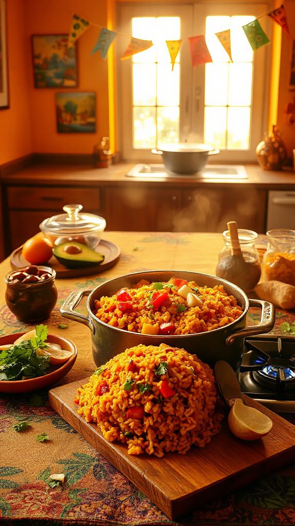 festive puerto rican rice dish