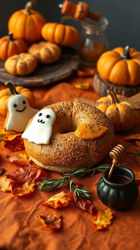 festive pumpkin bagel delight