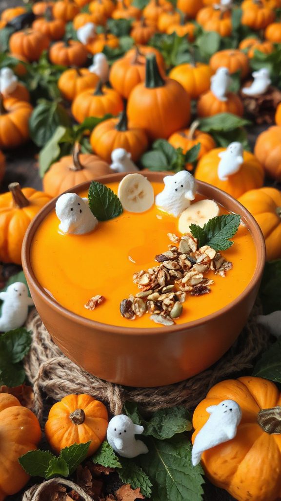 festive pumpkin smoothie bowl