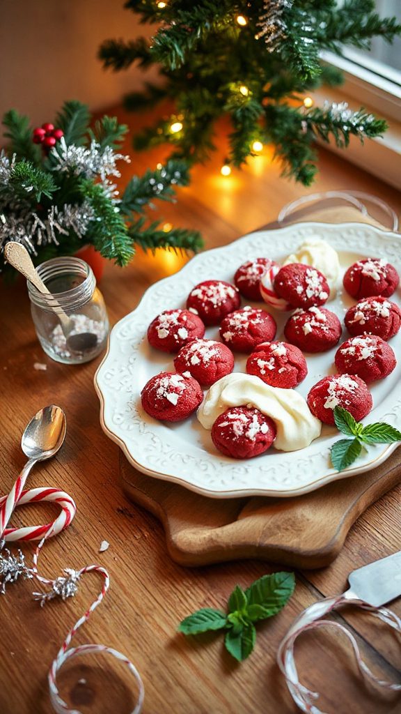 festive red velvet cookies