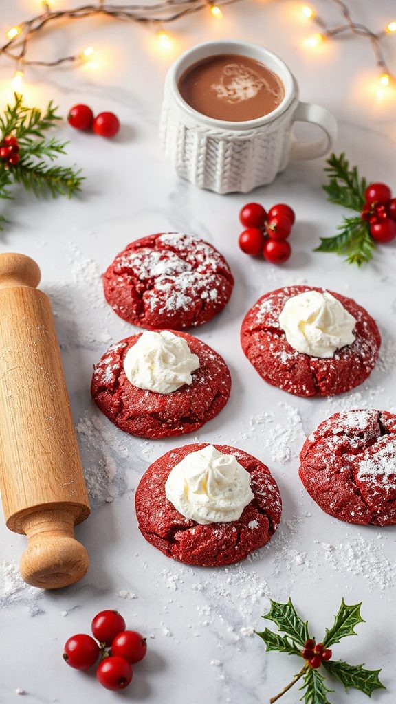 festive red velvet cookies