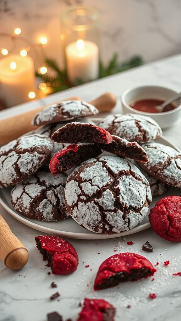 festive red velvet cookies