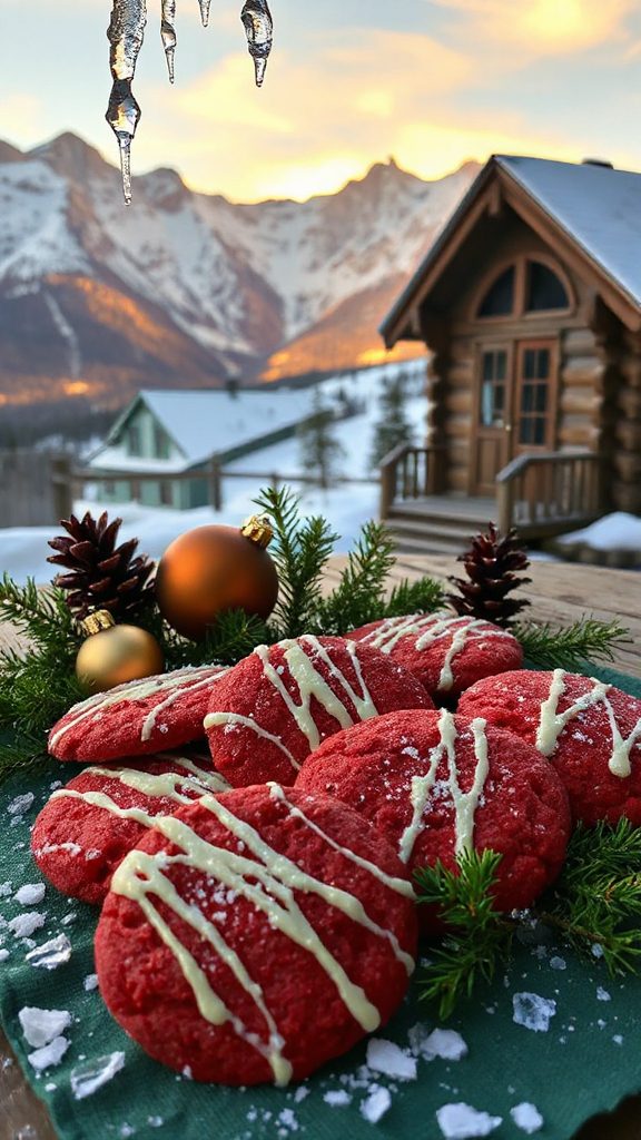 festive red velvet cookies