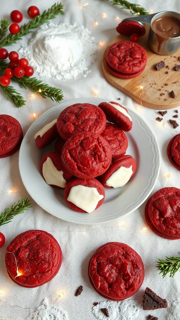 festive red velvet cookies festive red velvet cookies
