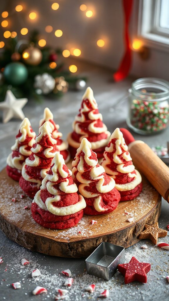 festive red velvet cookies