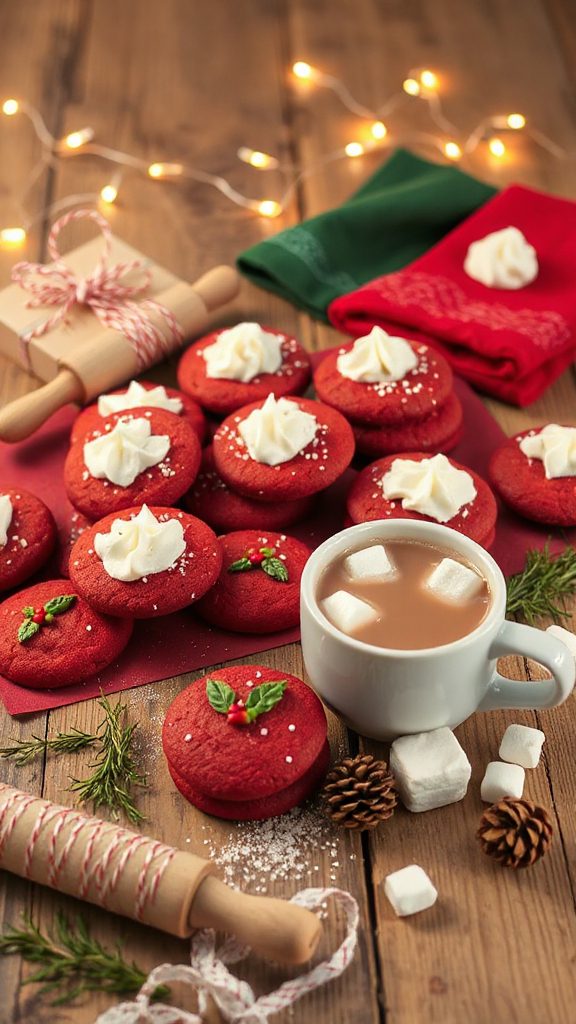 festive red velvet cookies