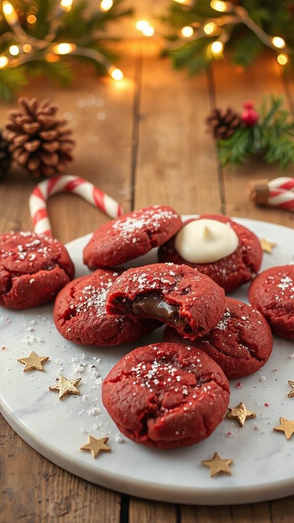 festive red velvet cookies