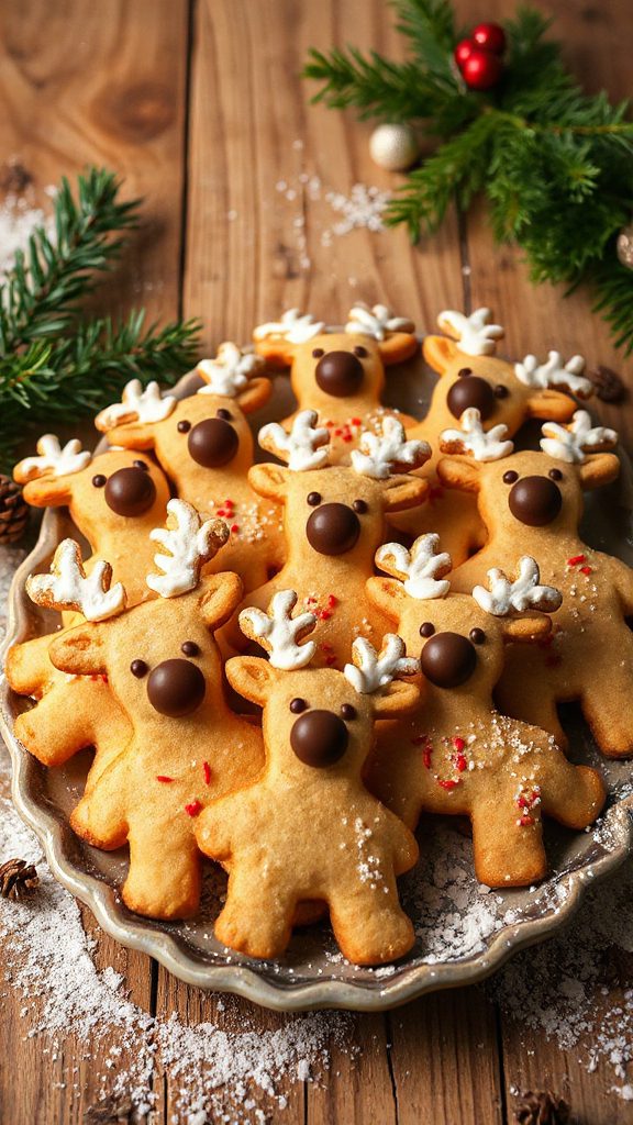 festive reindeer shaped cookies festive reindeer shaped cookies