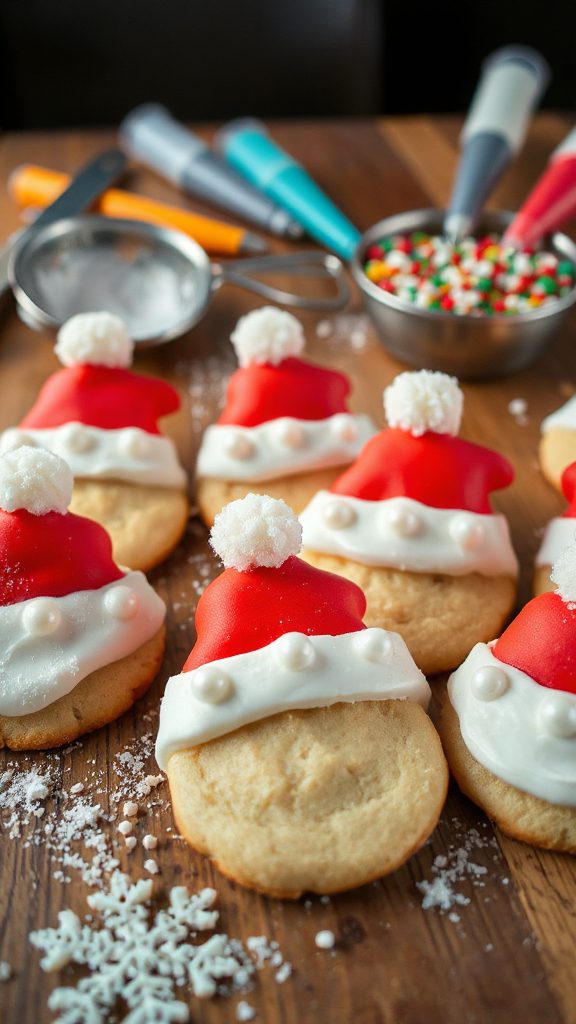 festive santa hat cookies festive santa hat cookies