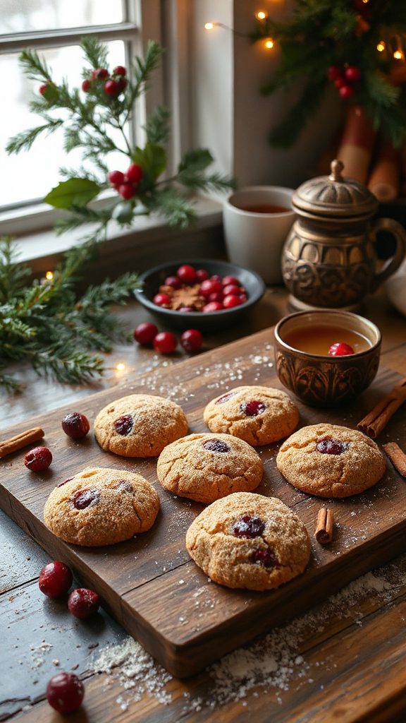 festive spiced cranberry cookies