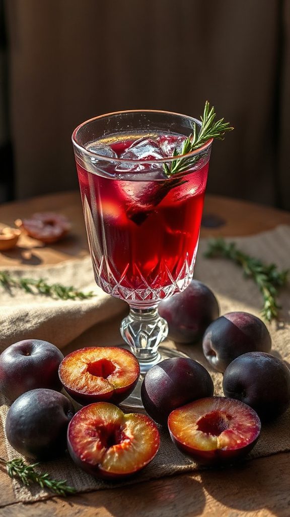 festive spiced plum cocktail