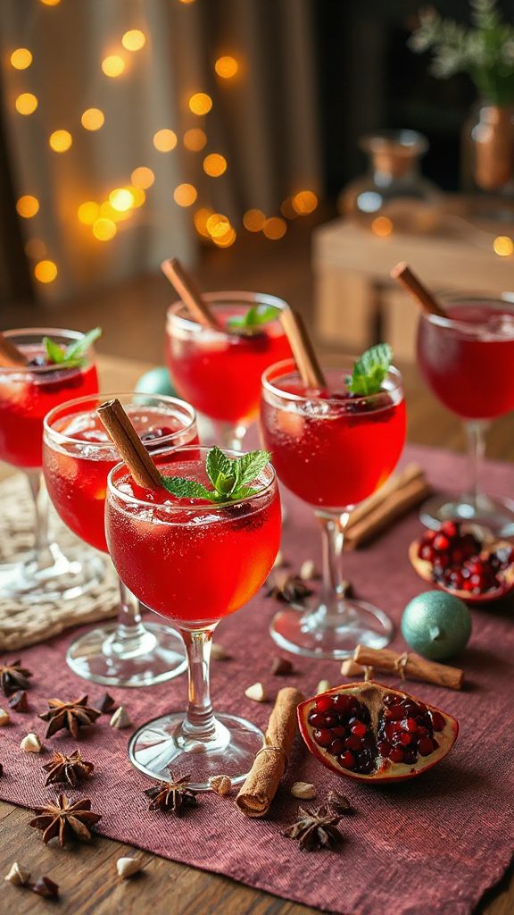 festive spiced pomegranate cocktail