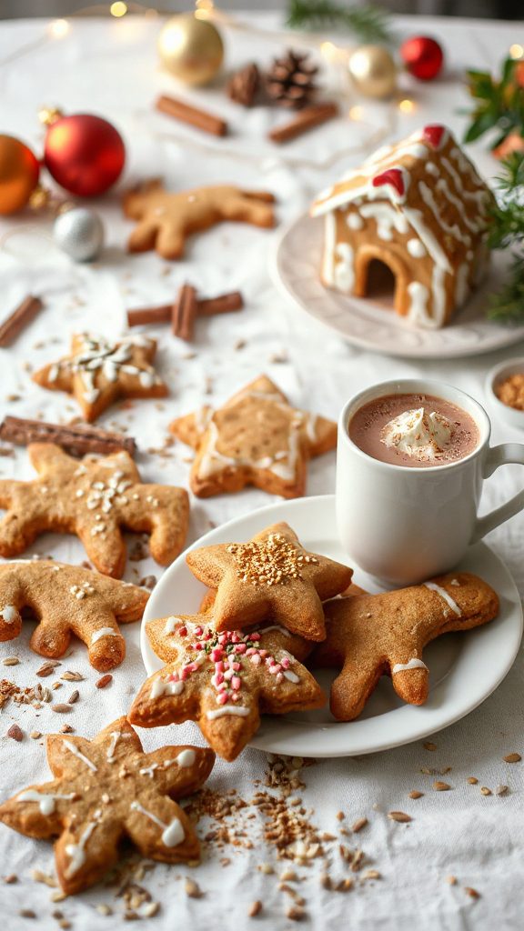 festive tahini gingerbread cookies