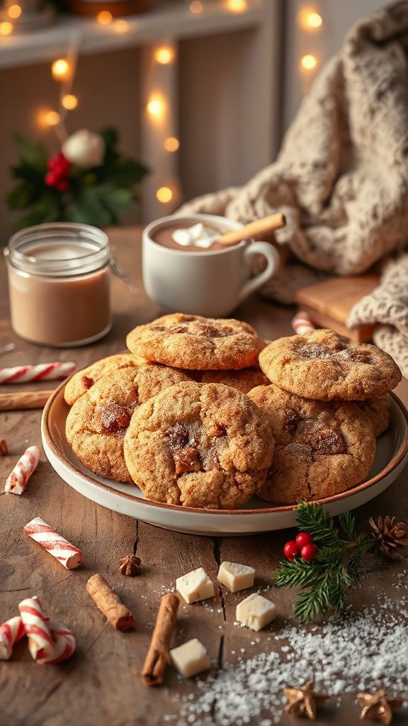 festive toffee snickerdoodle cookies