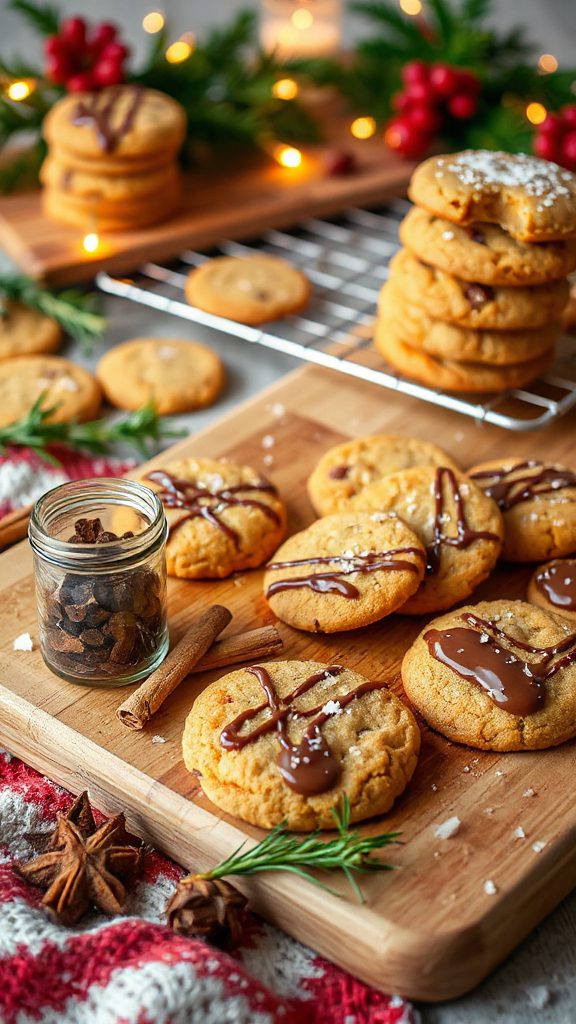 festive toffee spice cookies