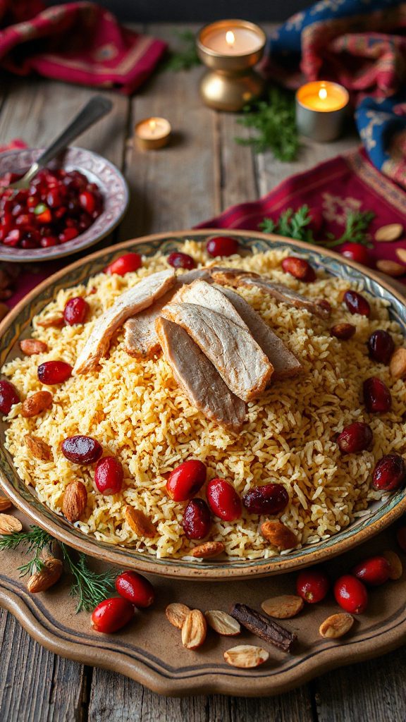 festive turkey rice dish