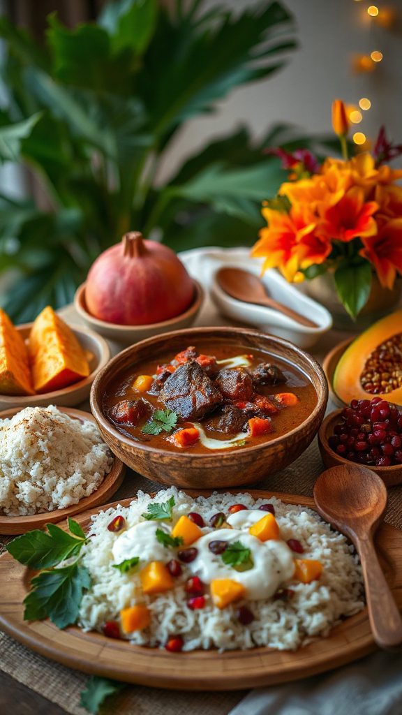 festive vegan fruit rendang