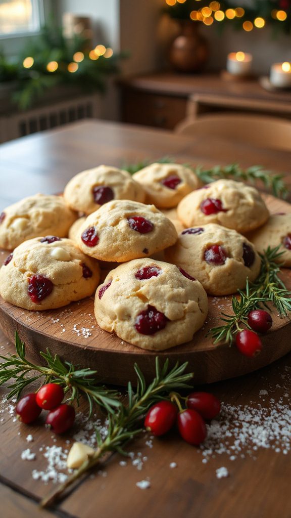 festive white chocolate cookies