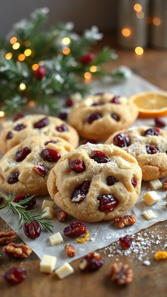 festive white chocolate cookies