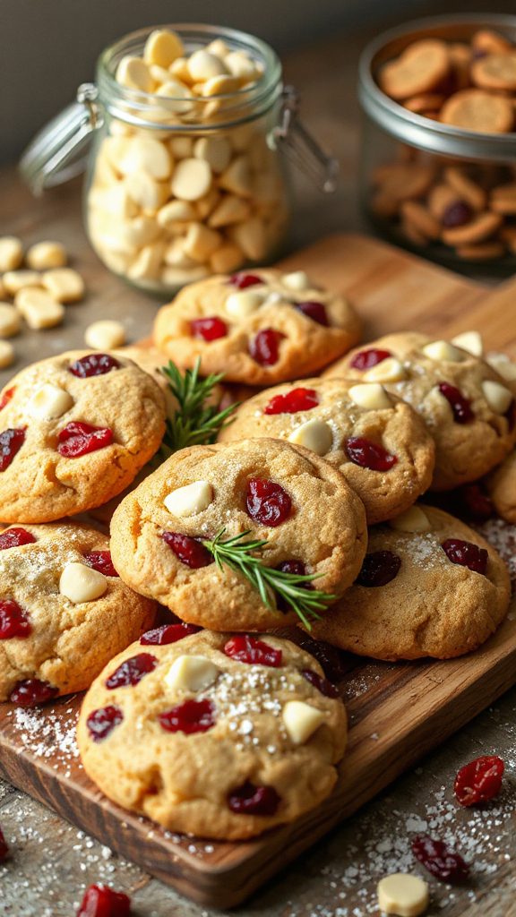 festive white chocolate cranberry cookies