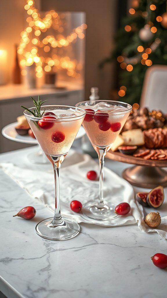 festive white cranberry cocktail