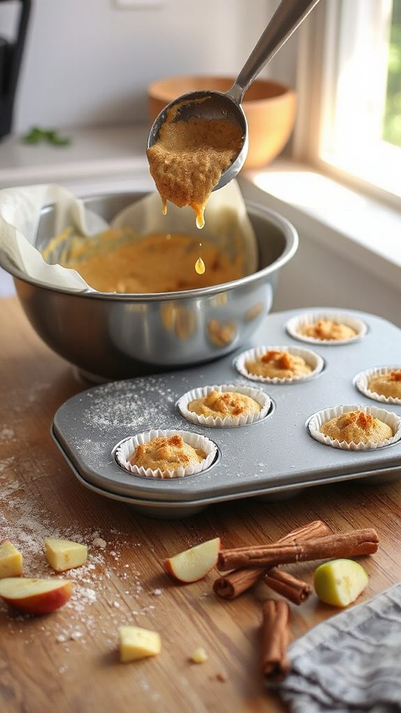 fill muffin tin evenly