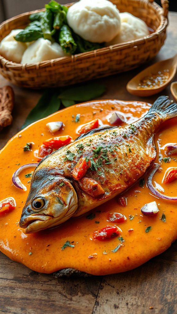 fish simmered in palm sauce fish simmered in palm sauce