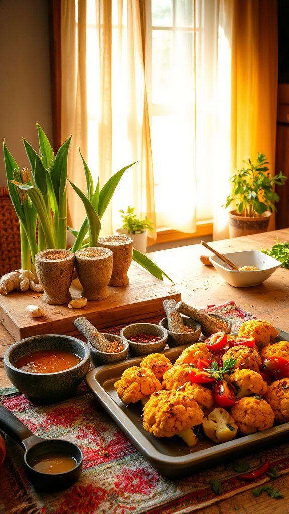 flavored roasted cauliflower dish flavored roasted cauliflower dish