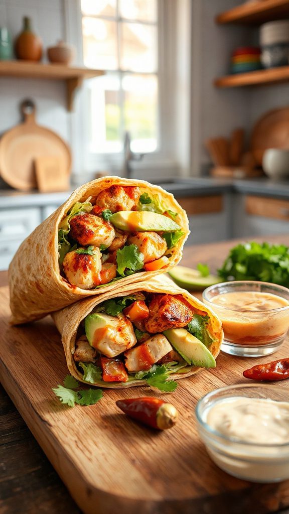flavorful chicken avocado wrap