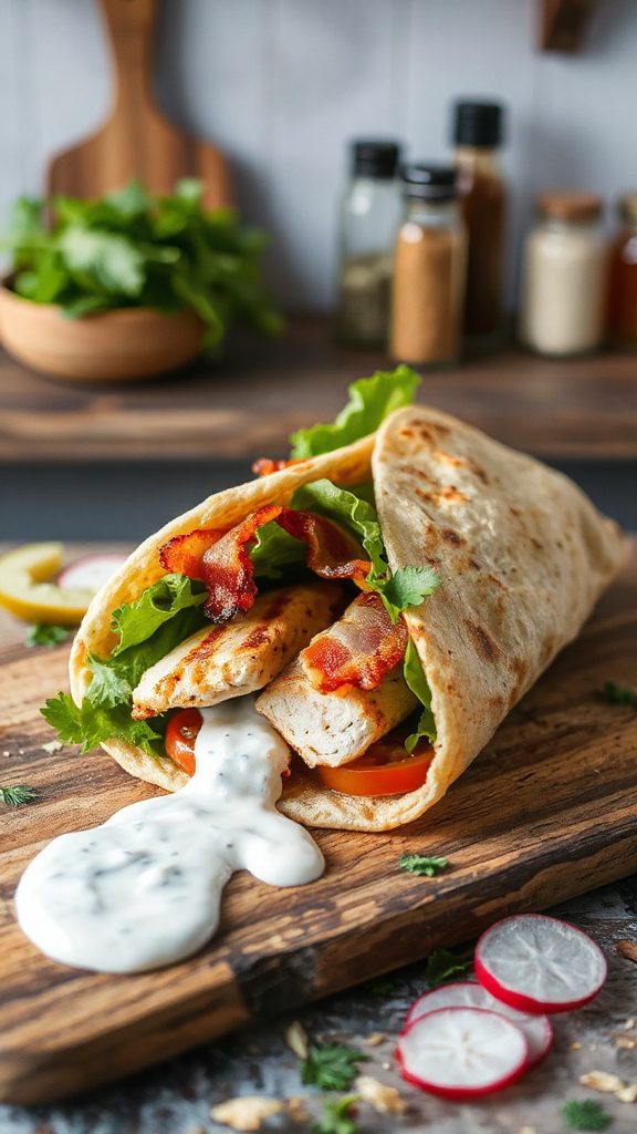 flavorful chicken bacon wrap
