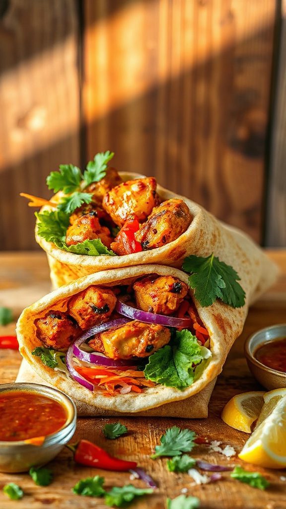 flavorful chicken tikka wrap