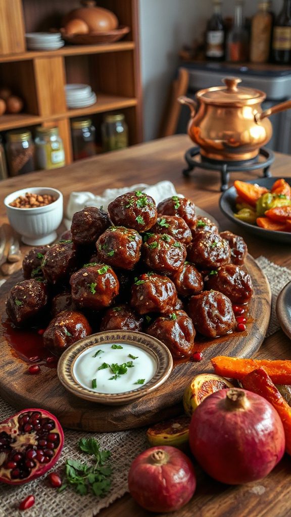 flavorful meatballs with pomegranate