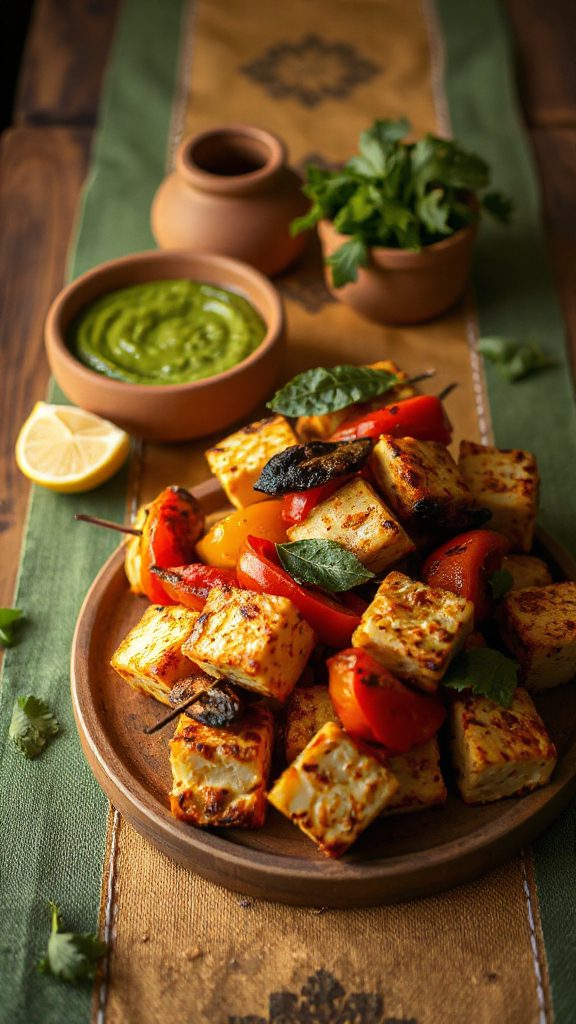 flavorful vegetarian paneer skewers flavorful vegetarian paneer skewers