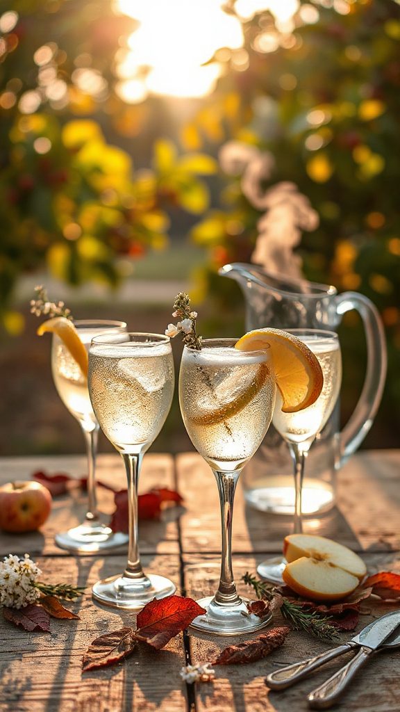 floral apple cider cocktail