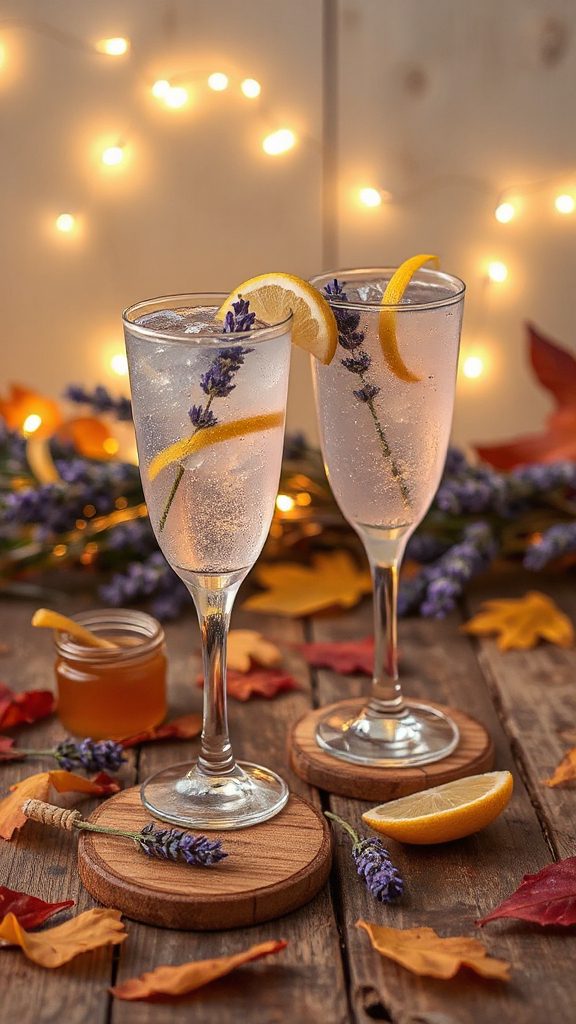 floral cocktail with lavender honey