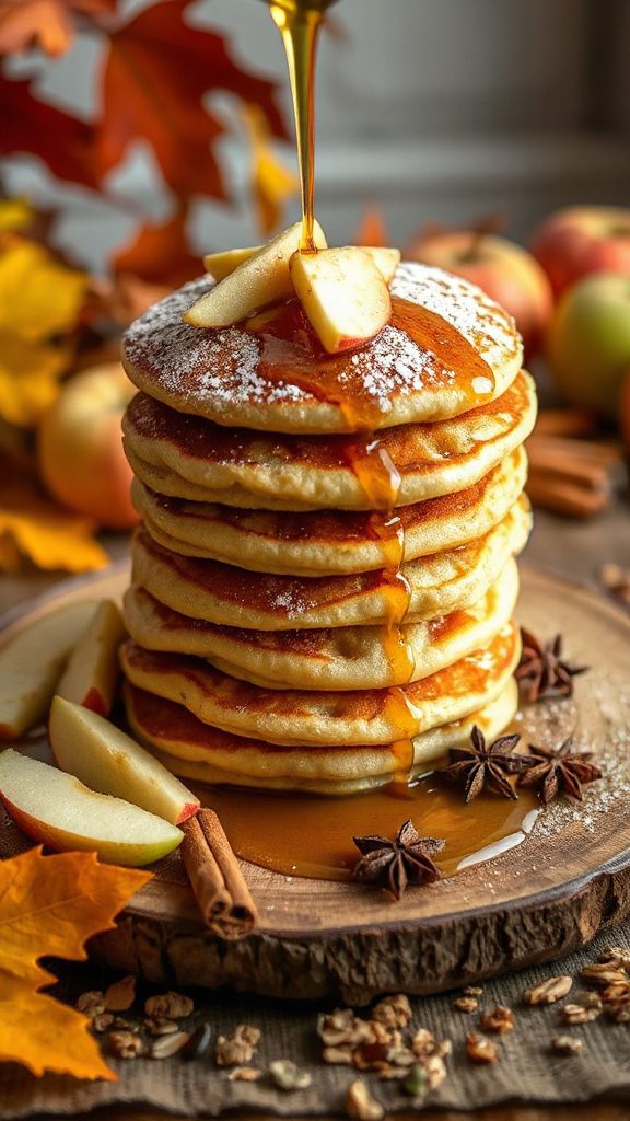 fluffy apple cinnamon pancakes