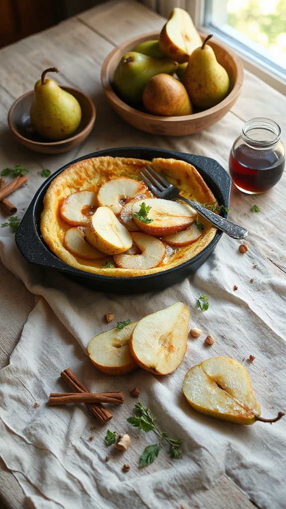 fluffy pear breakfast pancake