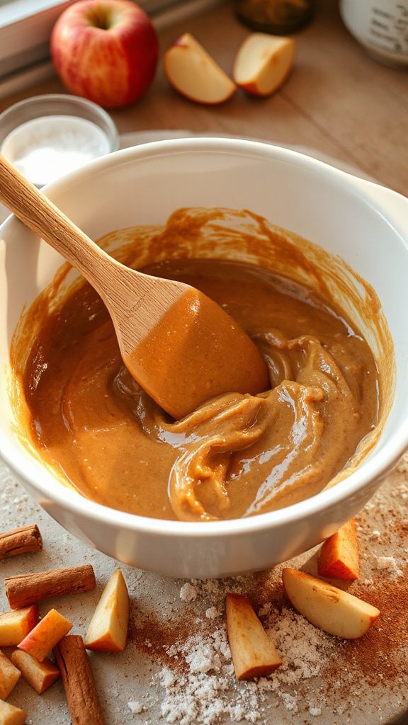 folding in apple mixture