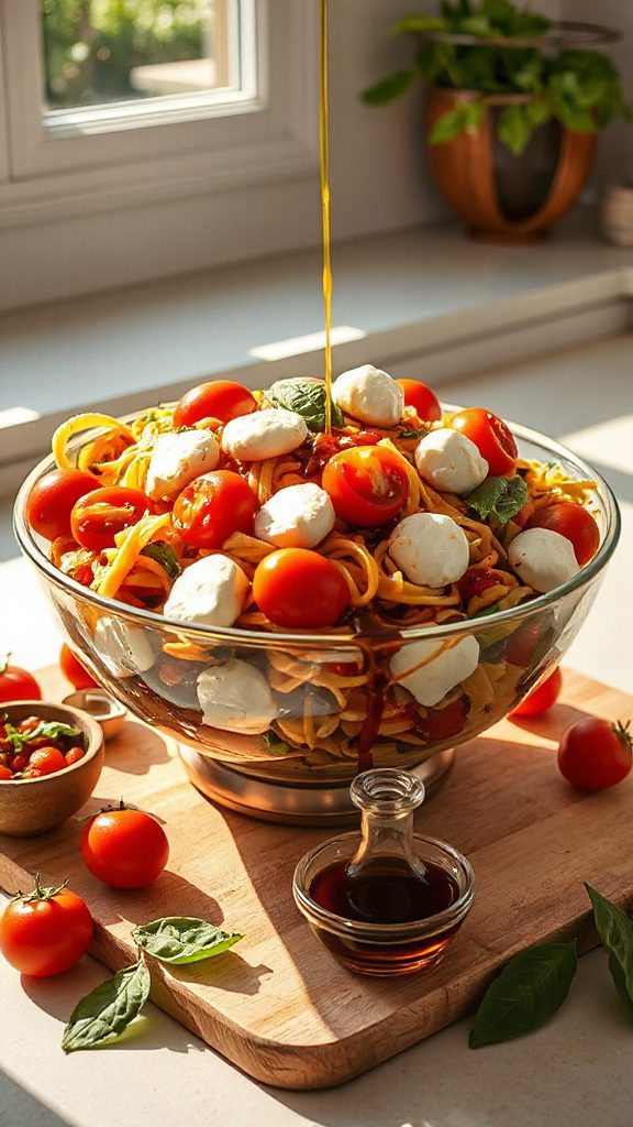 fresh caprese pasta salad