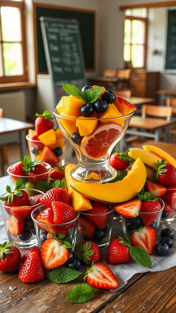 fresh colorful fruit cups