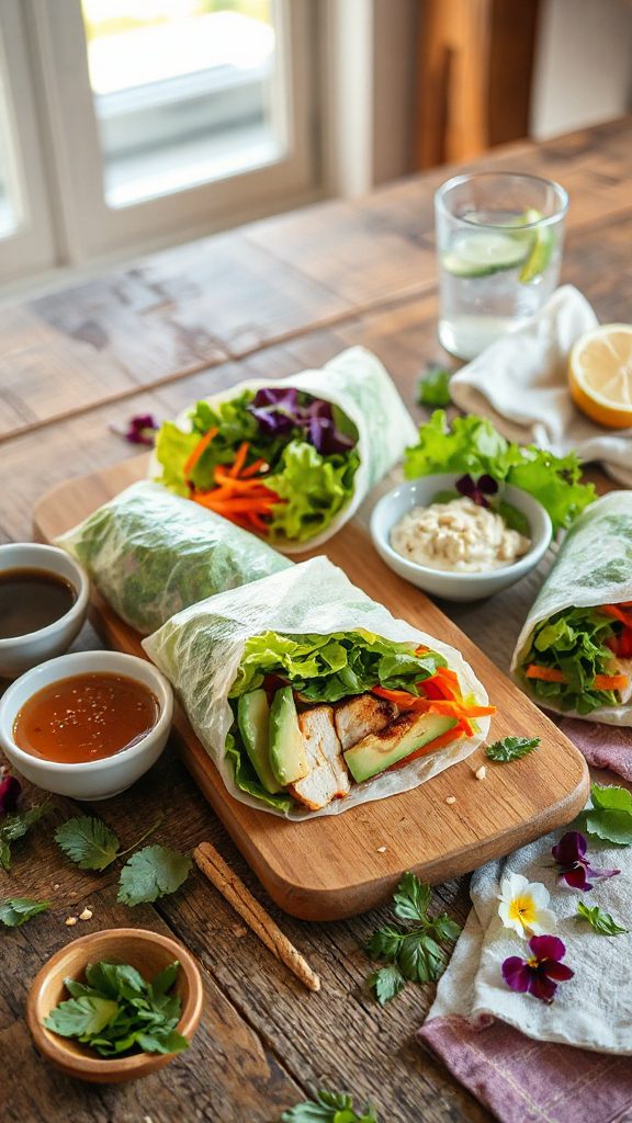 fresh colorful healthy rolls