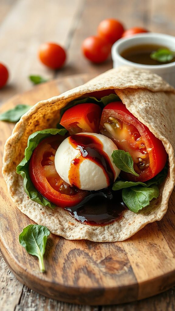 fresh mozzarella tomato wrap