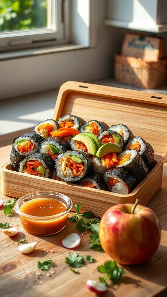 fresh veggie sushi rolls