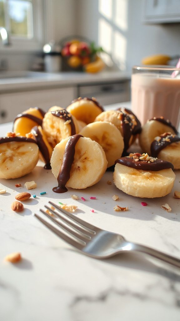 frozen banana chocolate bites frozen banana chocolate bites