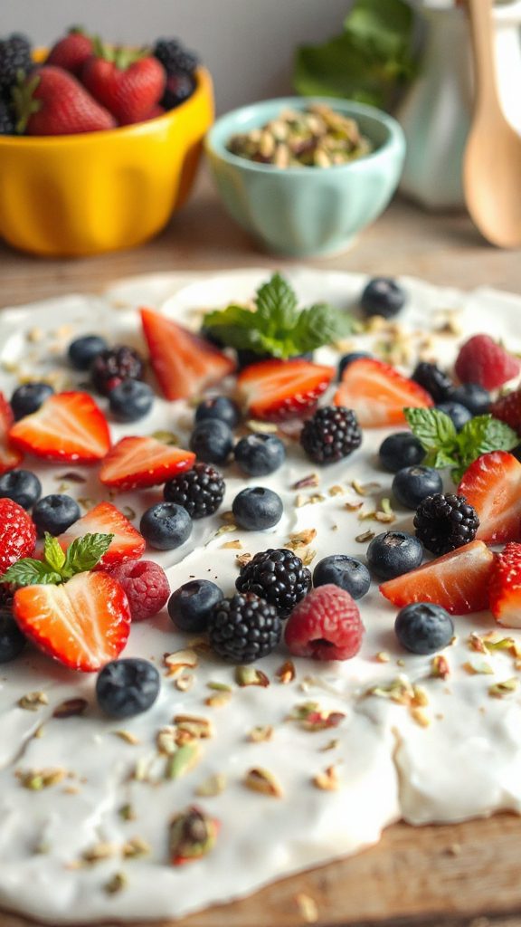 frozen berry yogurt bark frozen berry yogurt bark