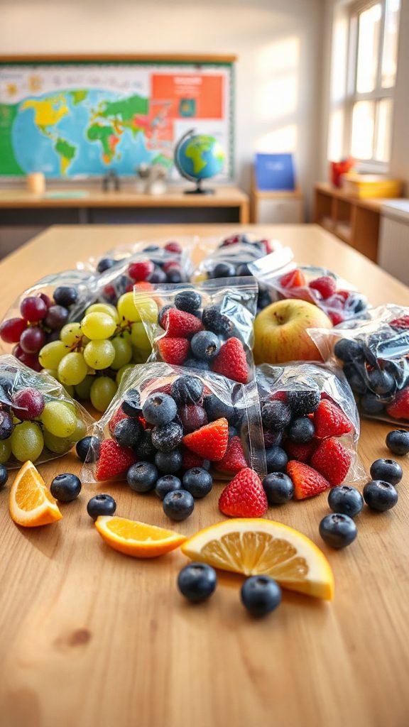 frozen grapes and berries