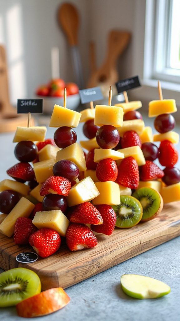 fruit and cheese kabobs
